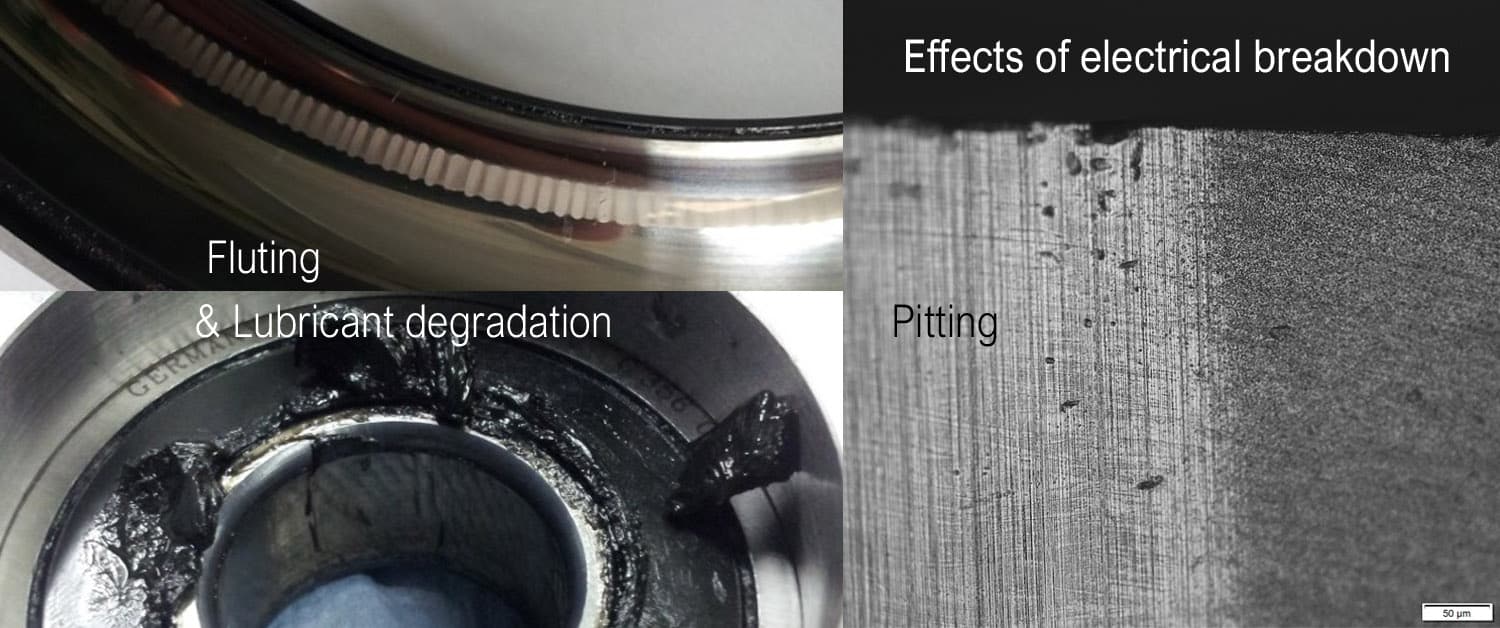 Bearing and lubricant damage through EDM