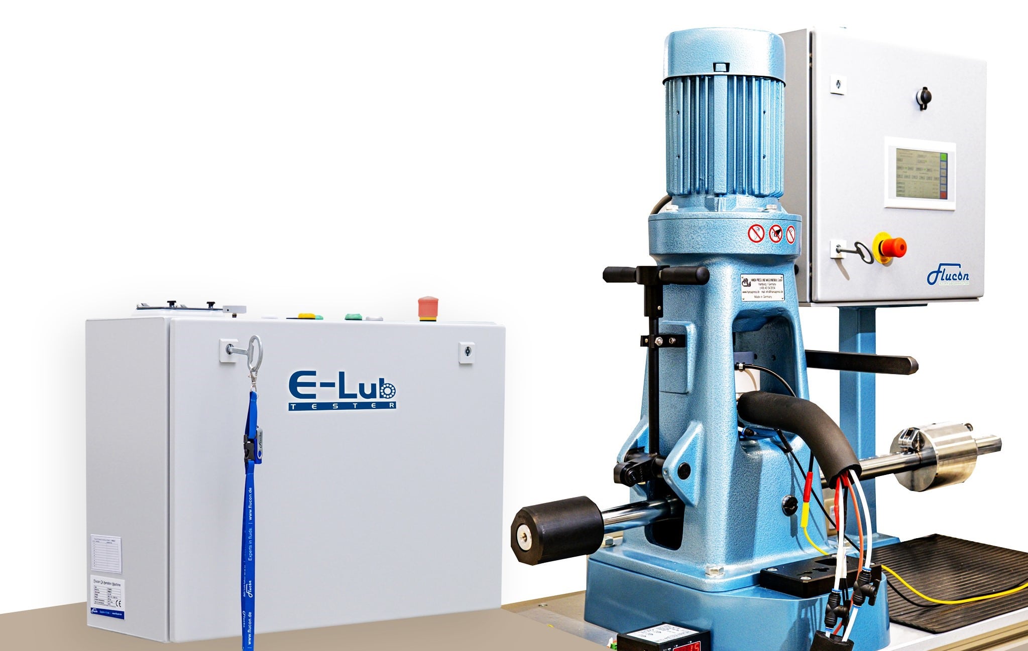 flucon E-Lub Tester (Four-Ball Tester Adapter) Lagerimpedanz-Messung am VKA mit dem flucon E-Lub Tester